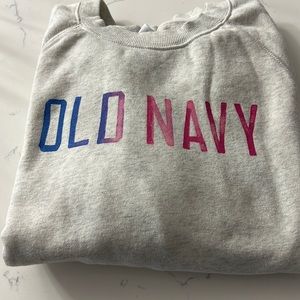 Old Navy Logo Sweatshirt in Grey with Ombré logo